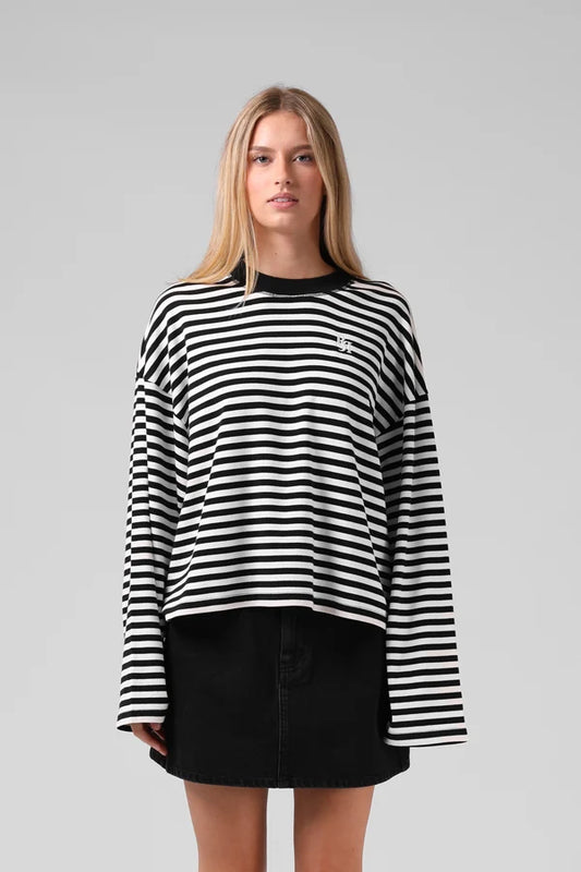 RPM Olive Long Sleeve Top Stripe