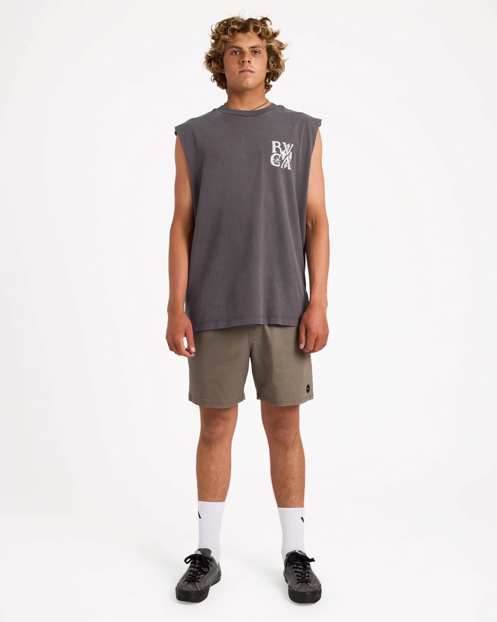 RVCA Ornate Muscle Tank Pirate Black