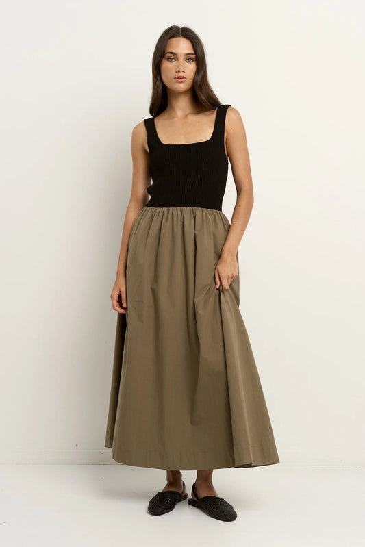 REUNION Obsidian Dress Black Khaki