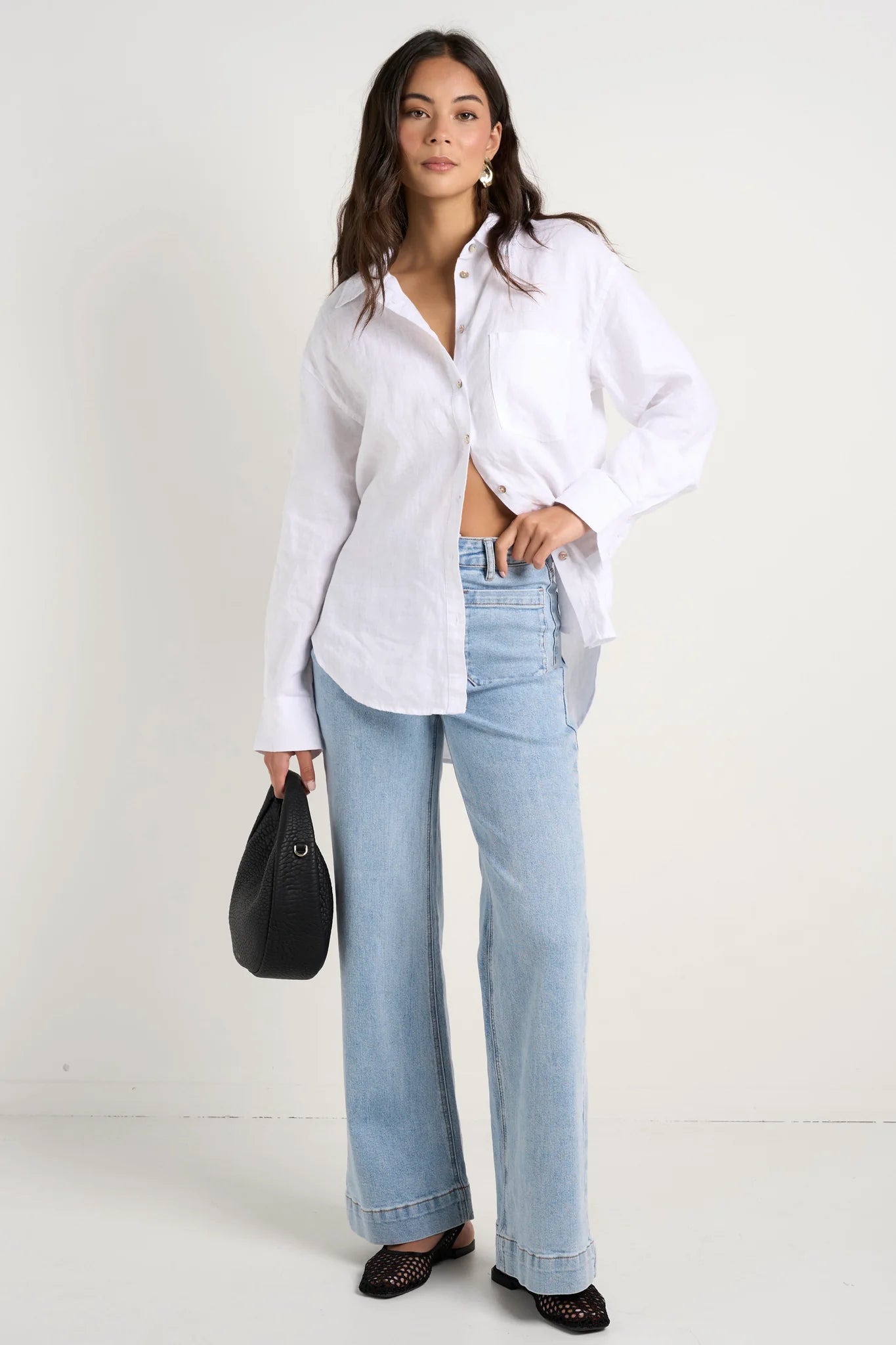 REUNION Optimum White Linen Shirt