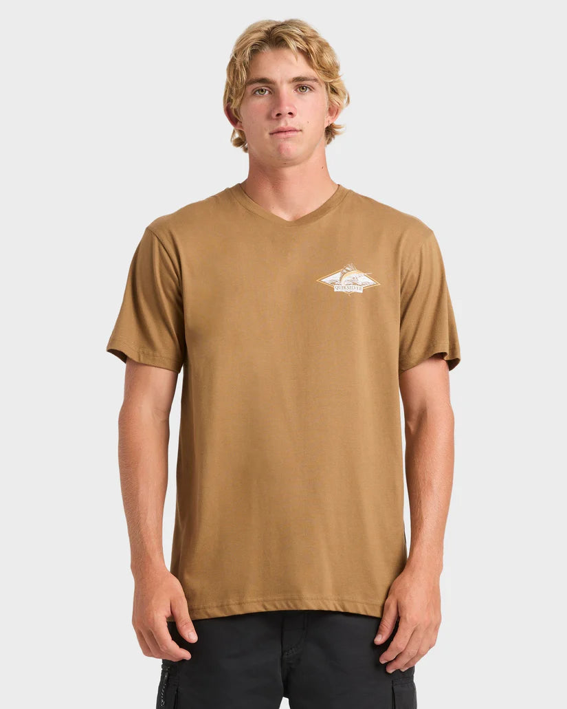 QUIKSILVER Rough Seas Tee Tabacco Brown