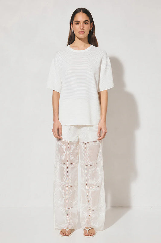 MON RENN Soma Knit Tee White