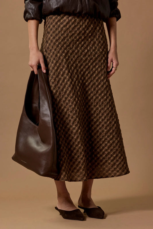 STORIES BE TOLD Companion Midi Skirt Chocolate Caramel