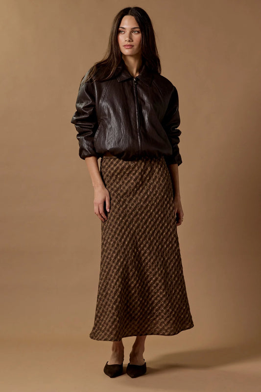 STORIES BE TOLD Companion Midi Skirt Chocolate Caramel