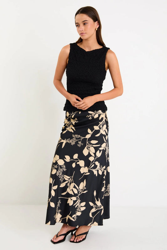 STORIES BE TOLD Prodigy Black Beige Floral Skirt