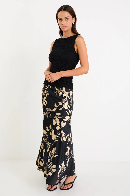 STORIES BE TOLD Prodigy Black Beige Floral Skirt