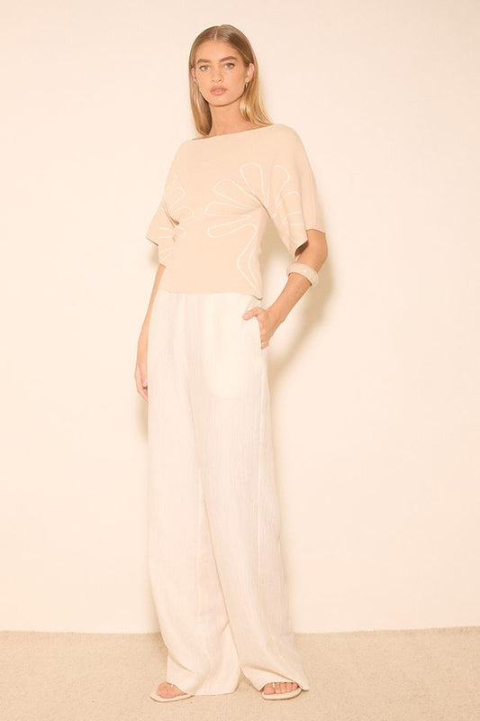 MON RENN Venture Knit Top Cream