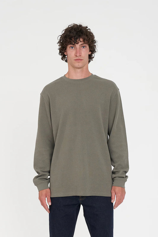 HUFFER Waffle Long Sleeve Sup Tee Khaki