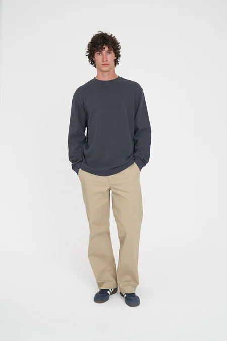 HUFFER Waffle Long Sleeve Sup Tee Ashphalt