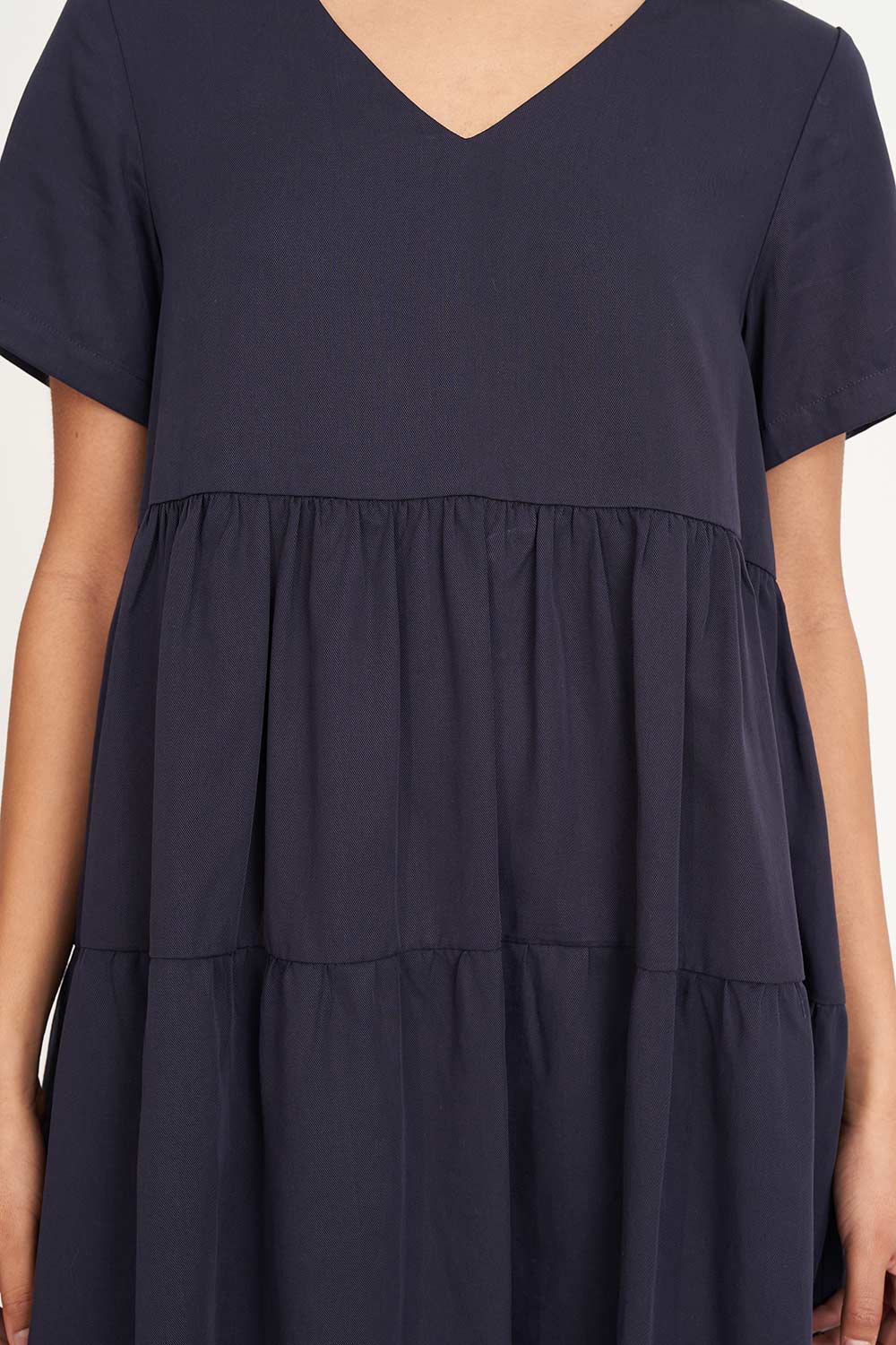 HUFFER Cali V Neck Dress Midnight Navy