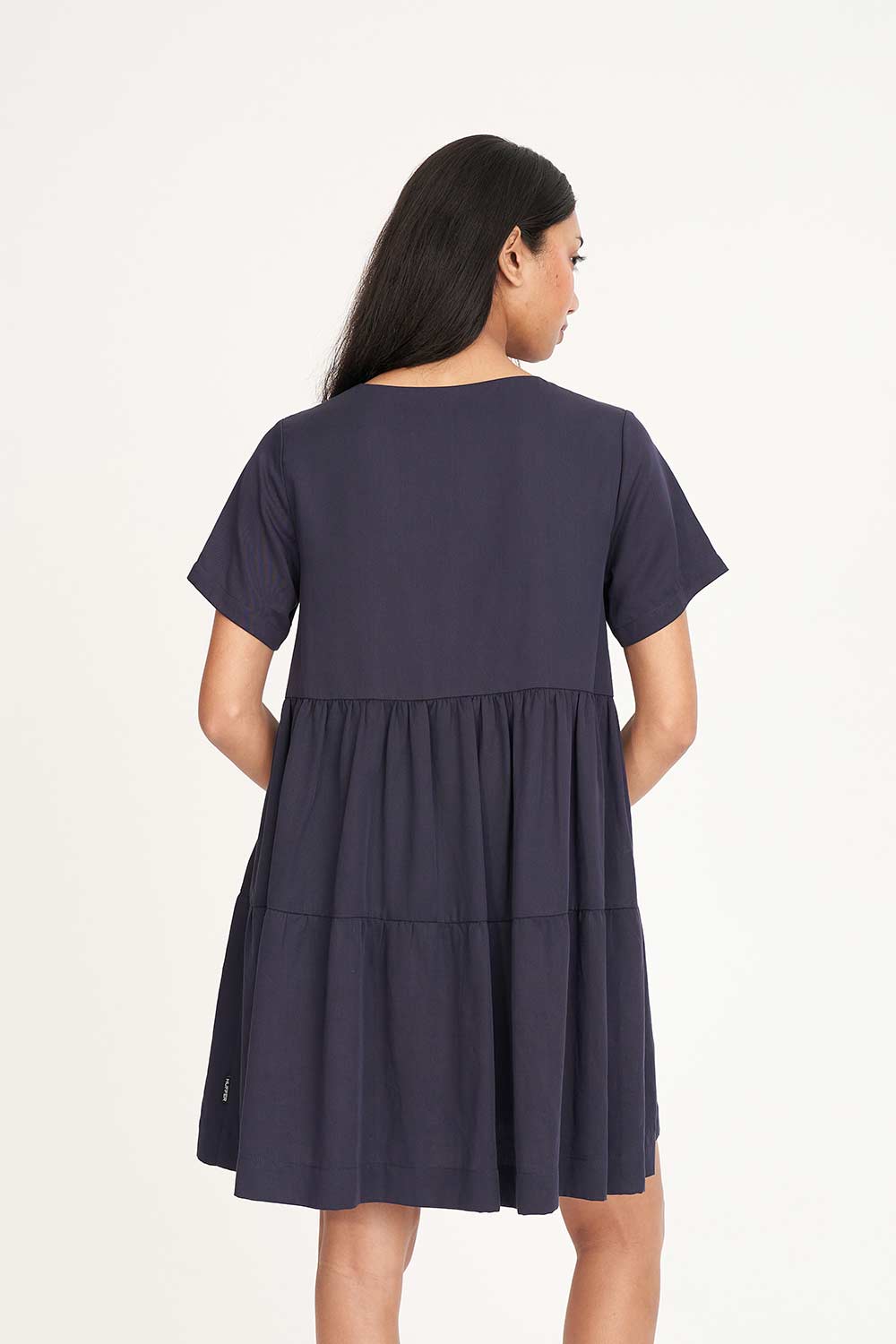 HUFFER Cali V Neck Dress Midnight Navy