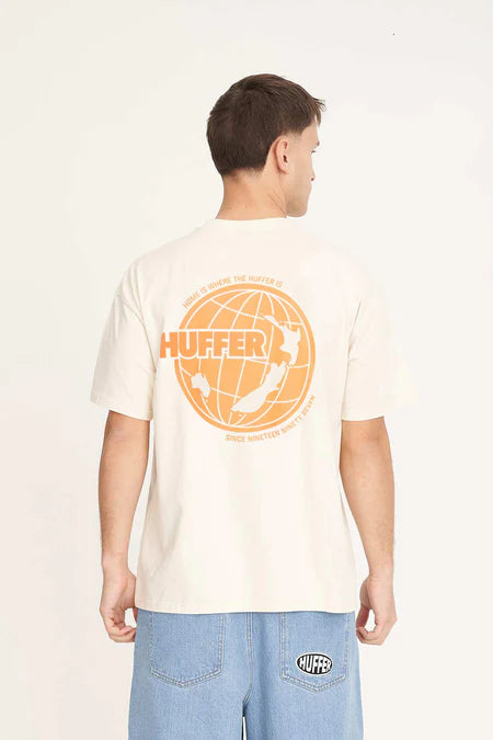 HUFFER Worldwide Block Tee Ecru
