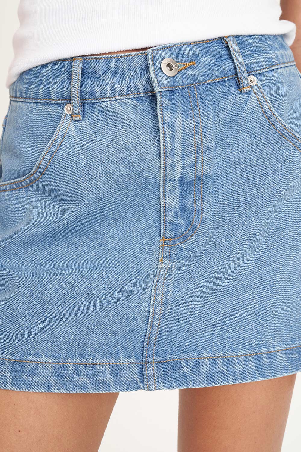 HUFFER 97 Denim Mini Skirt Drift Blue