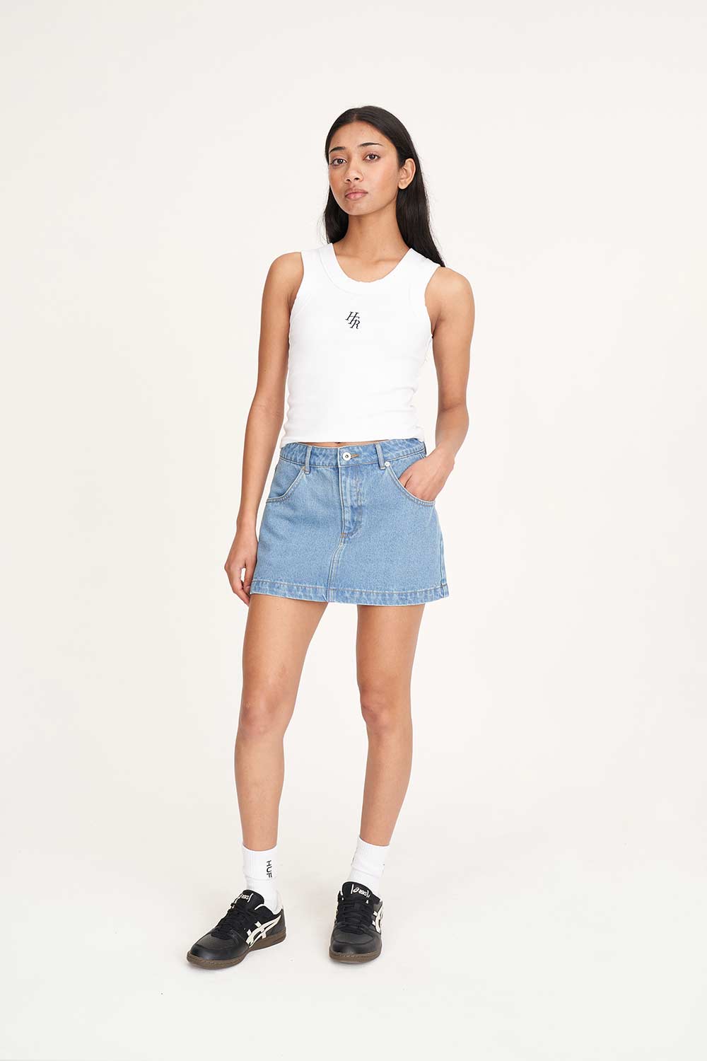 HUFFER 97 Denim Mini Skirt Drift Blue