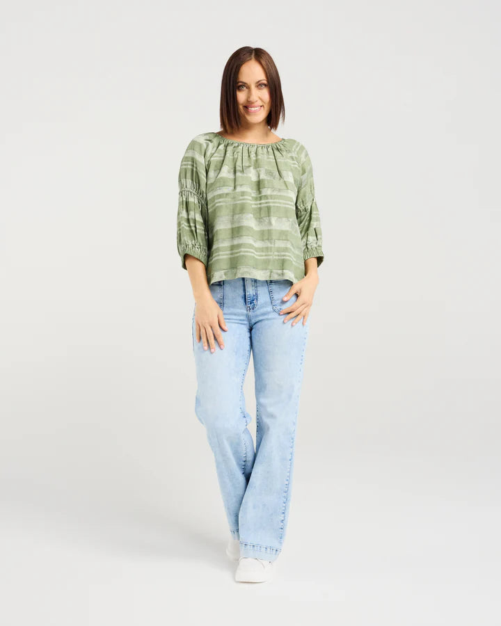 ZAFINA Caitlin Top Sage