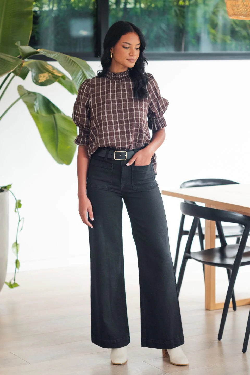 AMONG THE BRAVE Zoey Black Denim Wide Pocket Jean