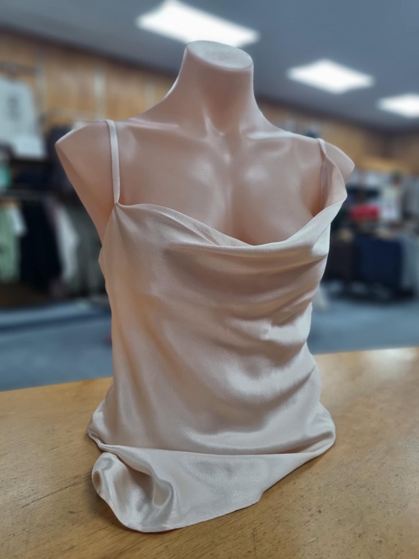 MINK PINK Biance Bias Cowl Neck Cami Champagne
