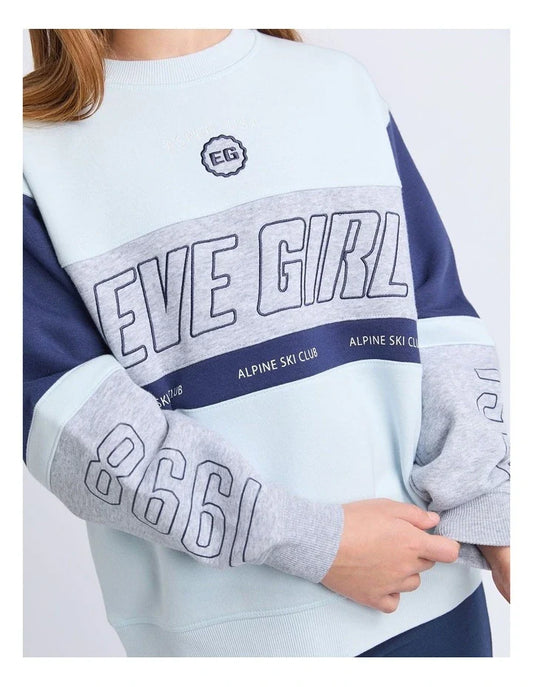EVE GIRL Alpine Panelled Relaxed Fit Crew 8-14 years