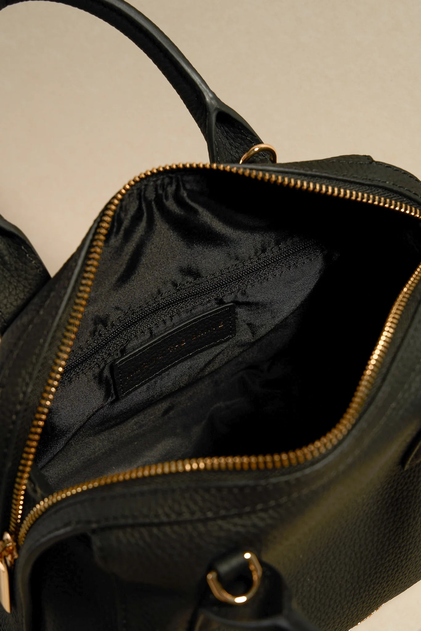 AMONG THE BRAVE Amalfi Black Leather Double Handle Shoulder Handbag