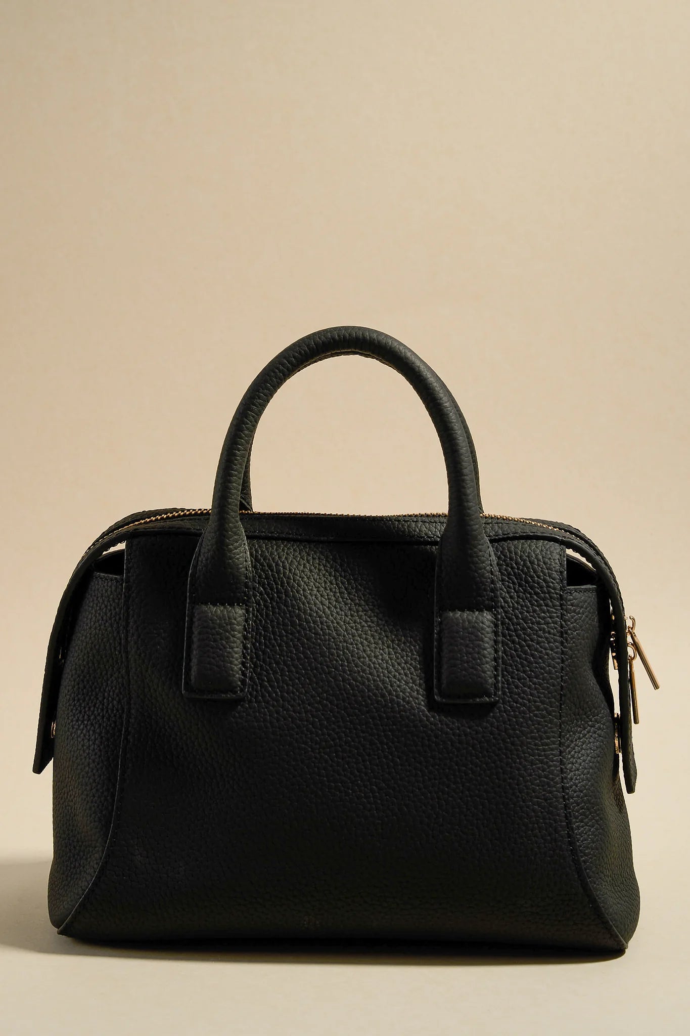 AMONG THE BRAVE Amalfi Black Leather Double Handle Shoulder Handbag