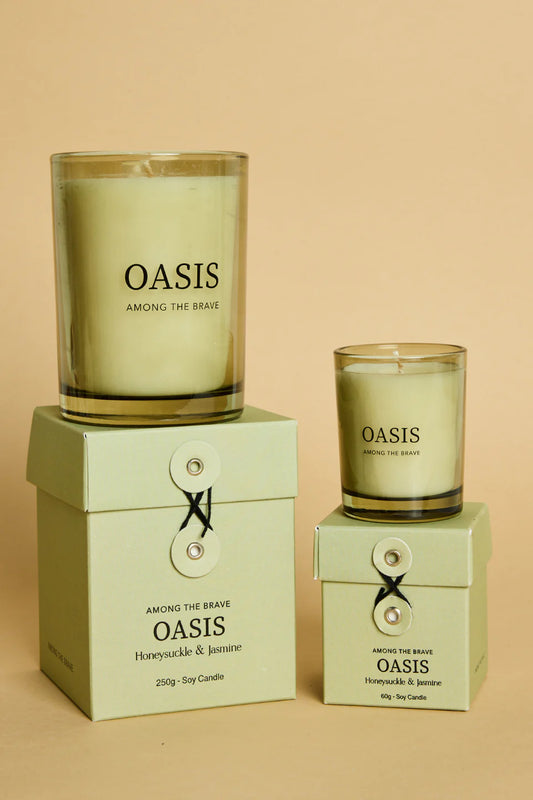 AMONG THE BRAVE Oasis Honeysuckle + Jasmine 60g Small Soy Candle