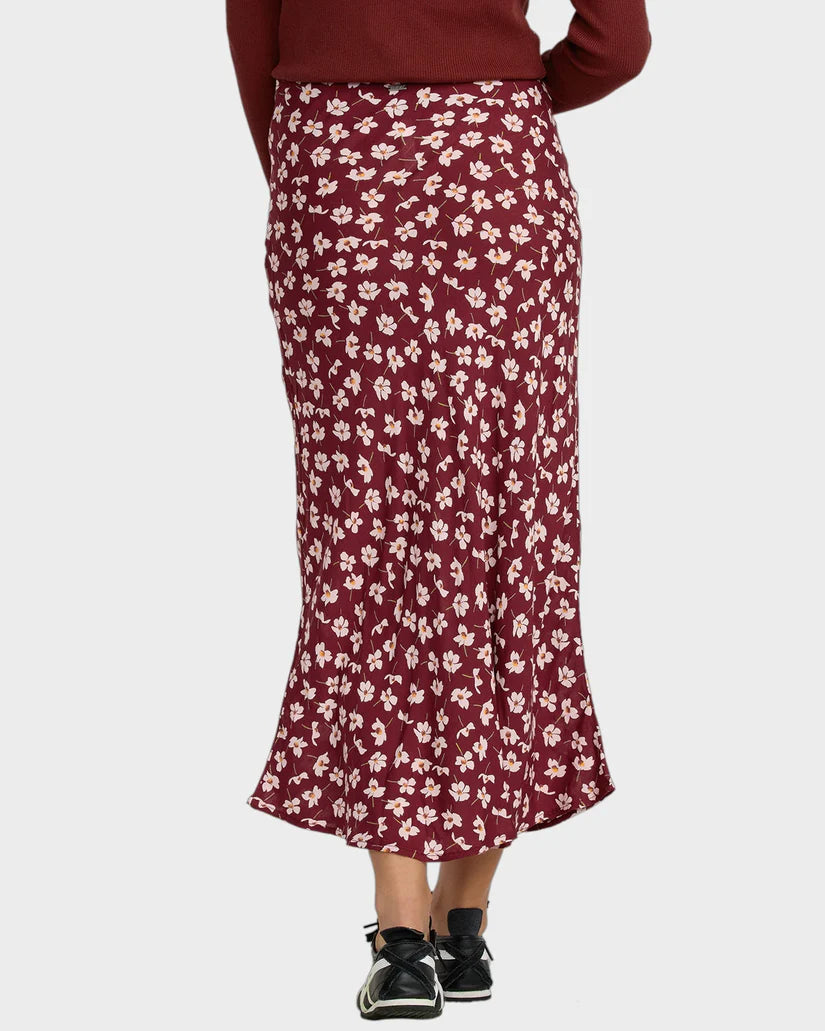 RVCA Annika Midi Skirt Cranberry