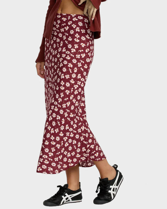 RVCA Annika Midi Skirt Cranberry