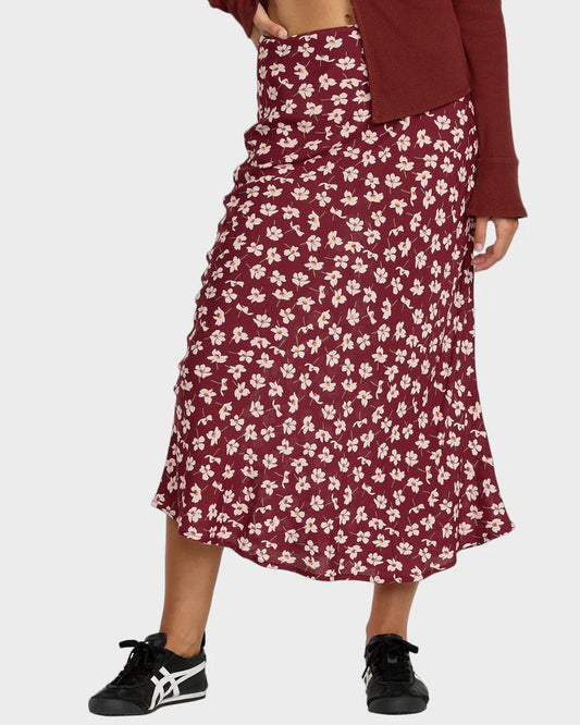RVCA Annika Midi Skirt Cranberry