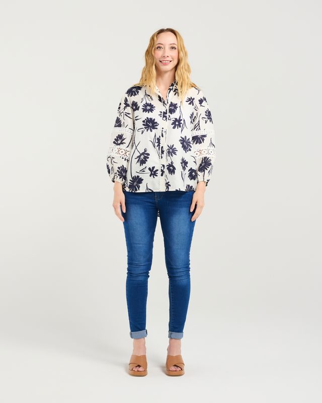ZAFINA Arabella Shirt Ink Blossom