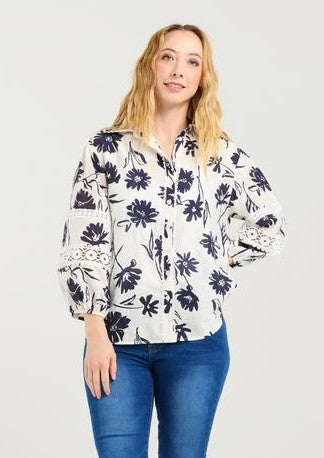 ZAFINA Arabella Shirt Ink Blossom