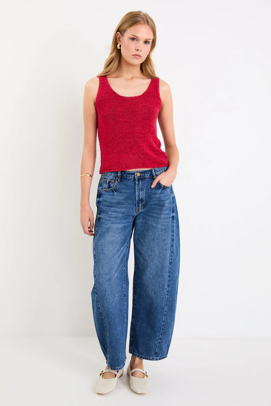 IVY + JACK Atoll Sleeveless Knit Top Cherry
