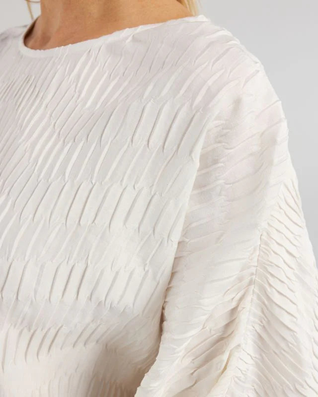 ET ALIA Aura Top Oversize Blanc Pleat Cream