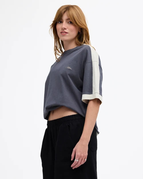 QUIKSILVER AV-2 Knit Top Tee Acid Wash/Bone