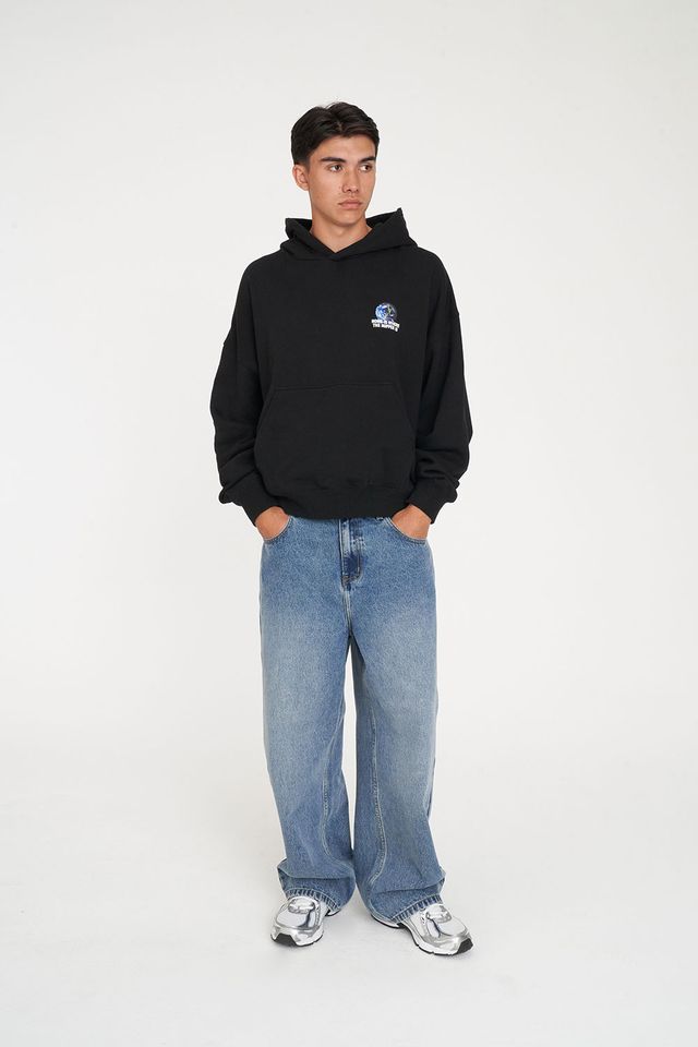 HUFFER Earther Sub Crop Hoodie Black