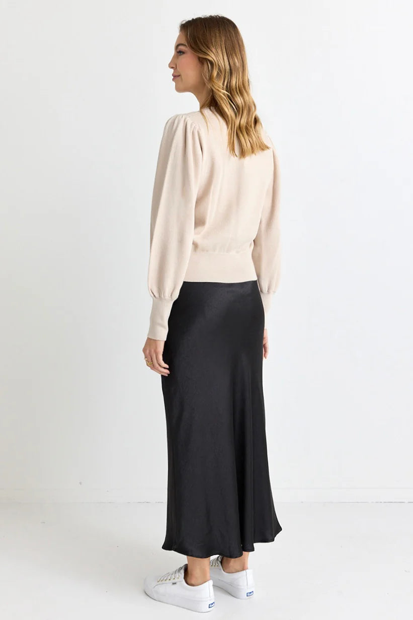 IVY + JACK Belladonna Stone Poet Sleeve Fine Gauge Knit Stone