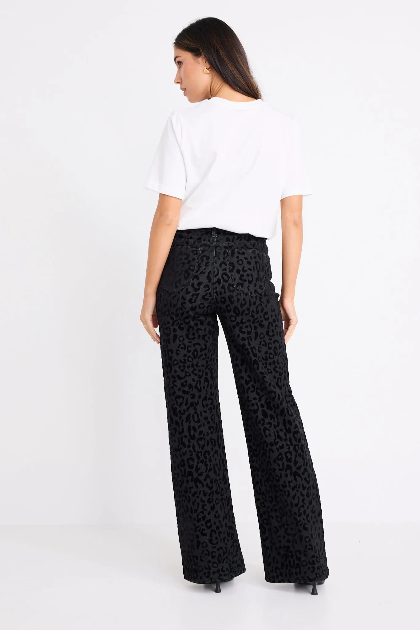 STORIES BE TOLD Belmont Animal Wide Leg Jean Black