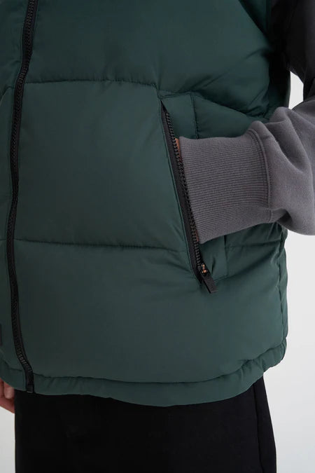HUFFER Mens Box Puffer Vest Forest Green