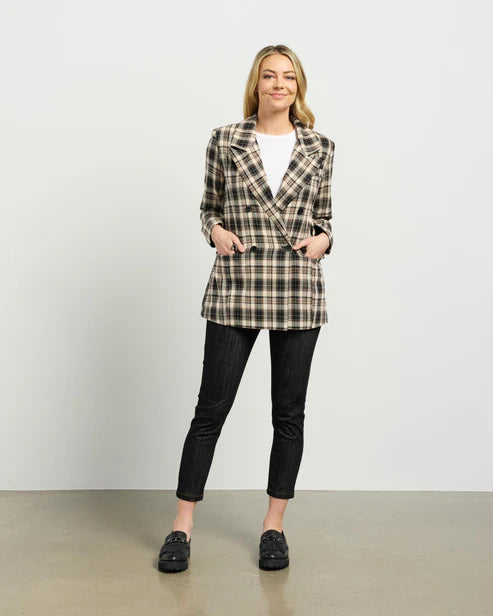ET ALIA Brooke Blazer Beige Plaid