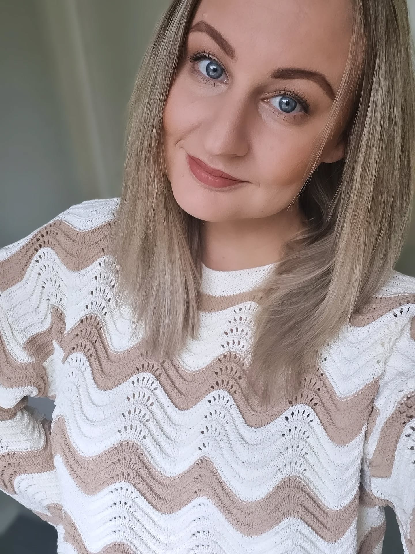 MINK PINK Brooke Crochet Wave Sweater Knit