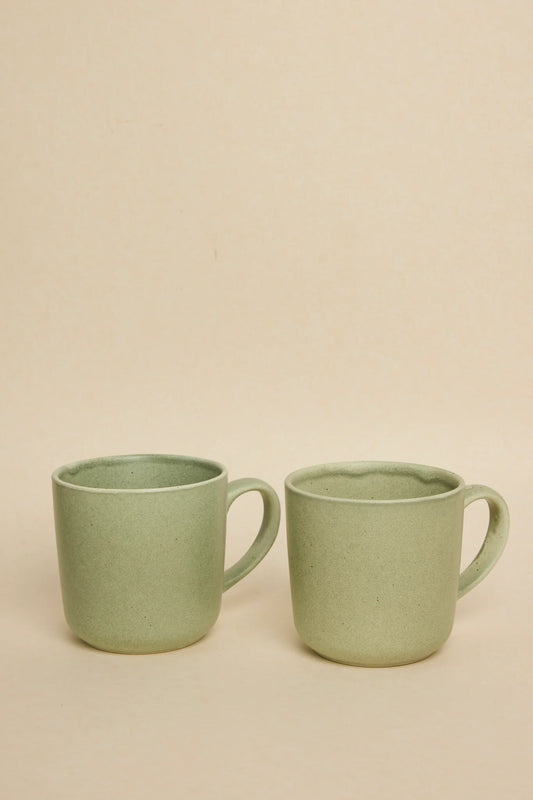 WILLOW + MAE Caffeine Fix Green Speckle Pack of 2 Mugs
