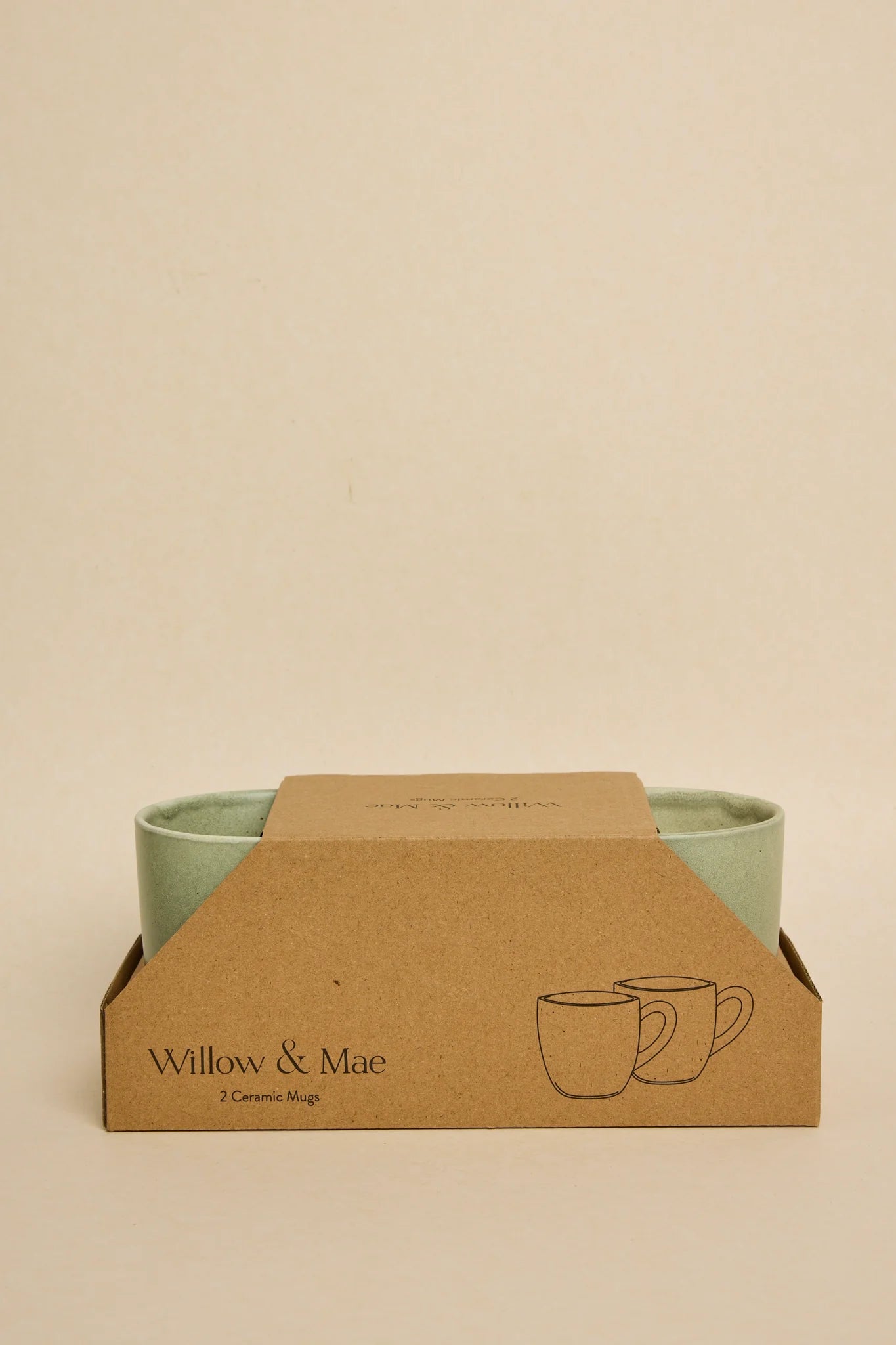 WILLOW + MAE Caffeine Fix Green Speckle Pack of 2 Mugs