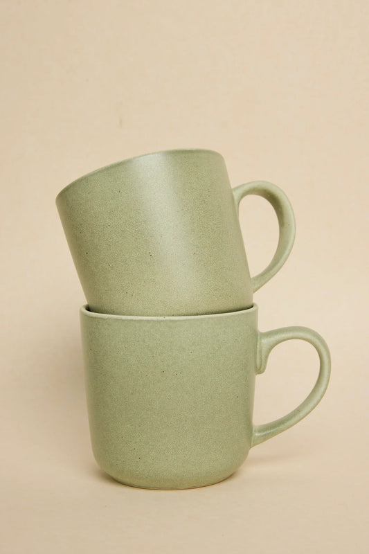 WILLOW + MAE Caffeine Fix Green Speckle Pack of 2 Mugs