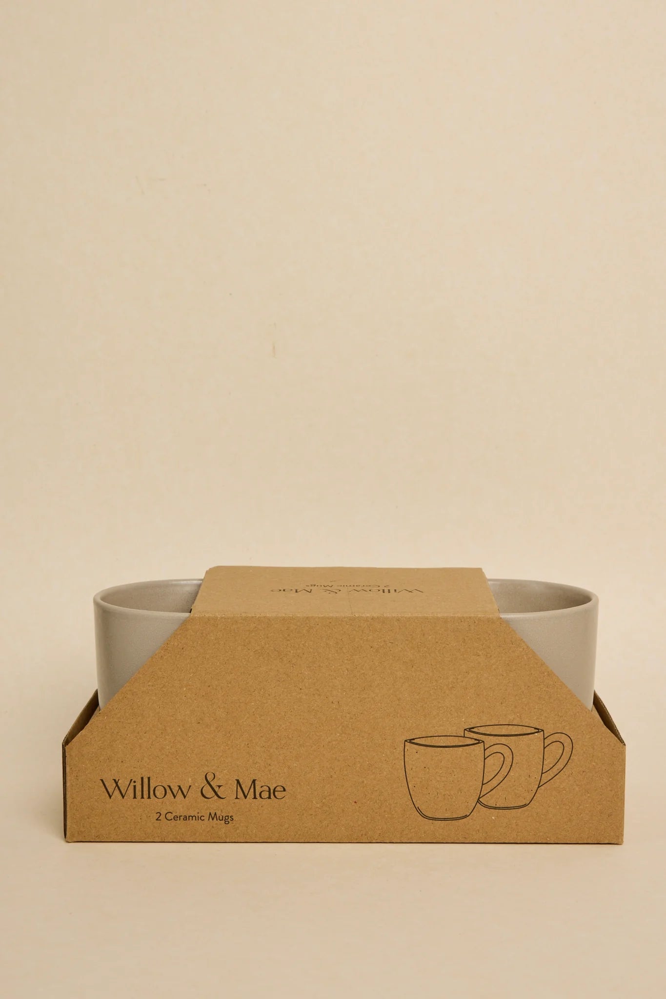 WILLOW + MAE Caffeine Fix Stone Speckle Pack of 2 Mugs