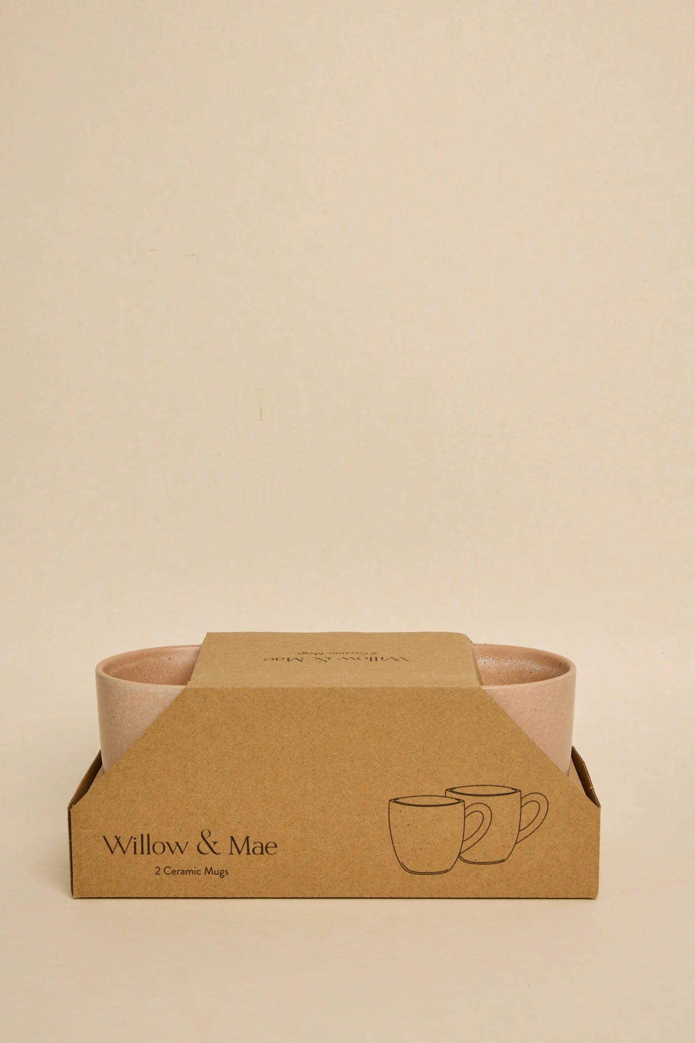 WILLOW + MAE Caffience Fix Set of 2 Mugs Pink Speckle