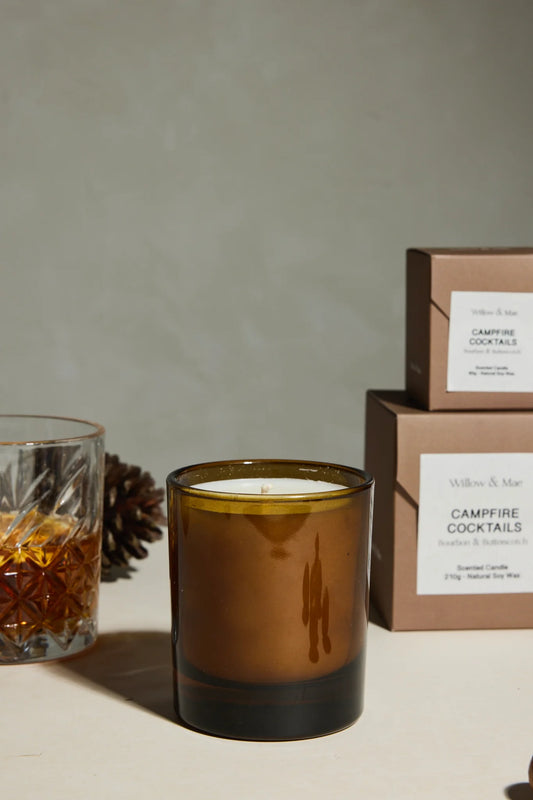WILLOW+MAE Campfire Cocktails Bourbon + Butterscotch 210g Soy Candle