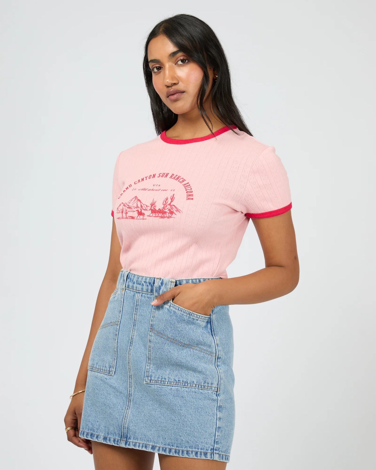ALL ABOUT EVE Canyon Sun Baby Tee Light Pink