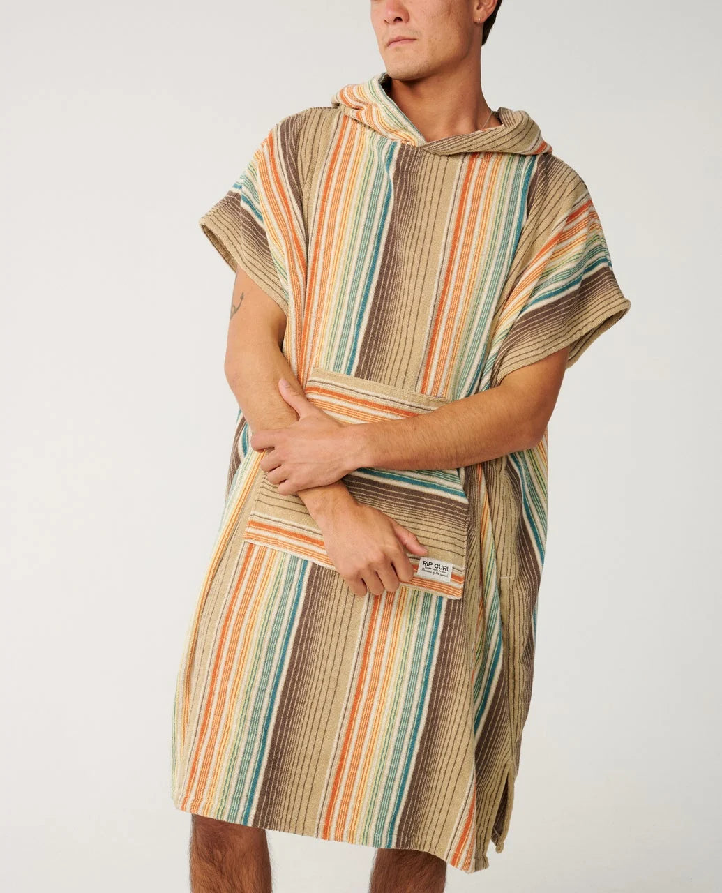 RIP CURL Classic Surf Hooded Poncho Towel Khaki Sand