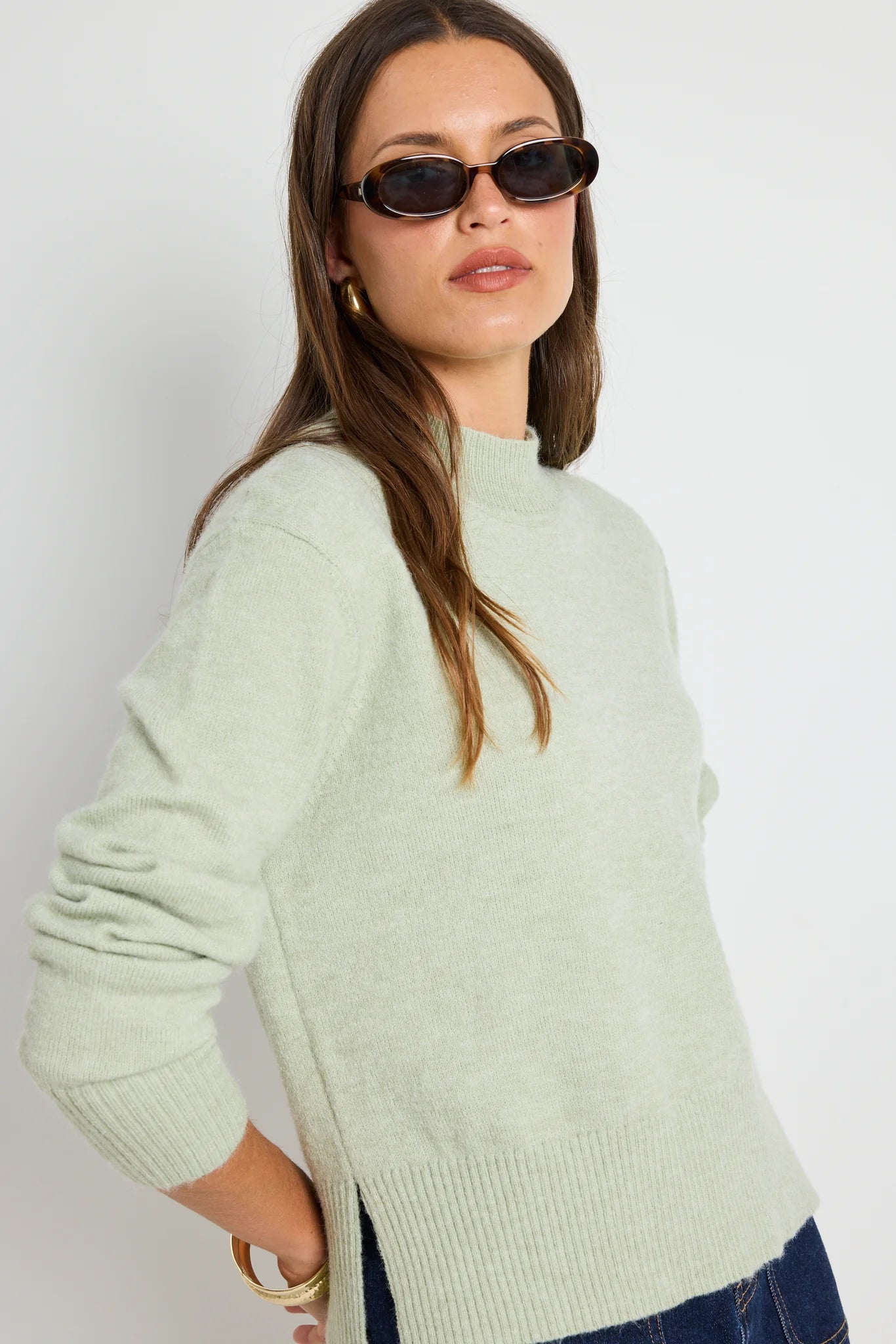 IVY + JACK Cloud Sage Funnel Knit