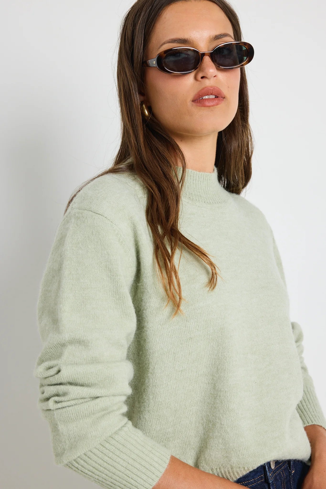 IVY + JACK Cloud Sage Funnel Knit