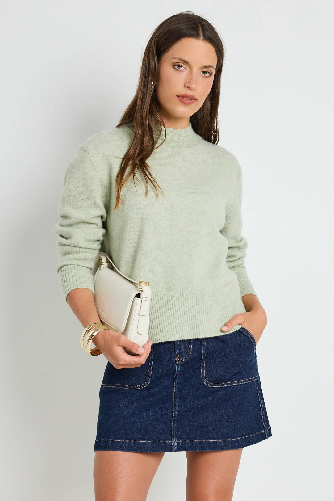 IVY + JACK Cloud Sage Funnel Knit